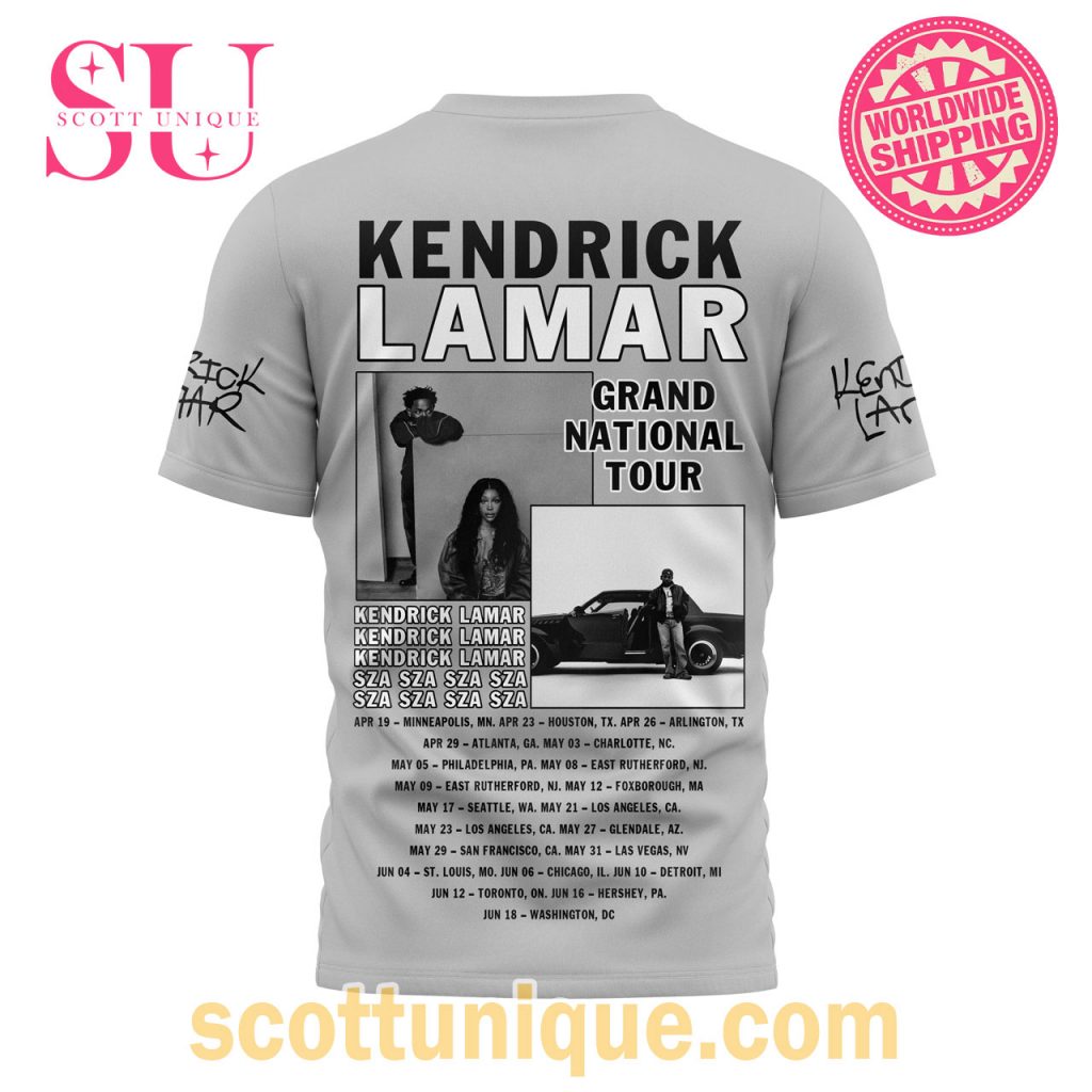 Kendrick Lamar x SZA Grand National Tour 2024 Grey T Shirt1 Kendrick Lamar x SZA Grand National Tour 2024 Grey T Shirt1