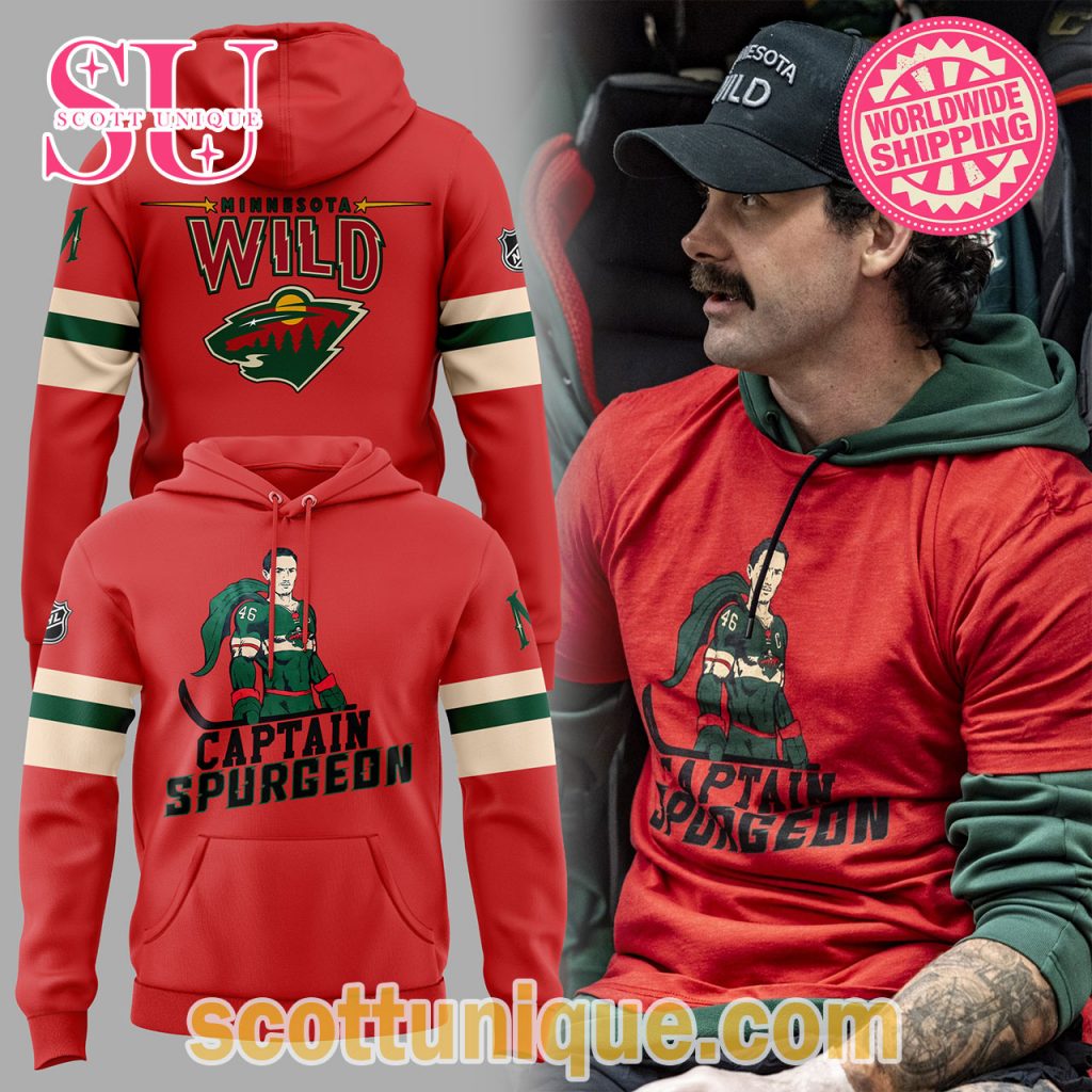 Minnesota Wild Captain Spurgeon Red Hoodie Minnesota Wild Captain Spurgeon Red Hoodie