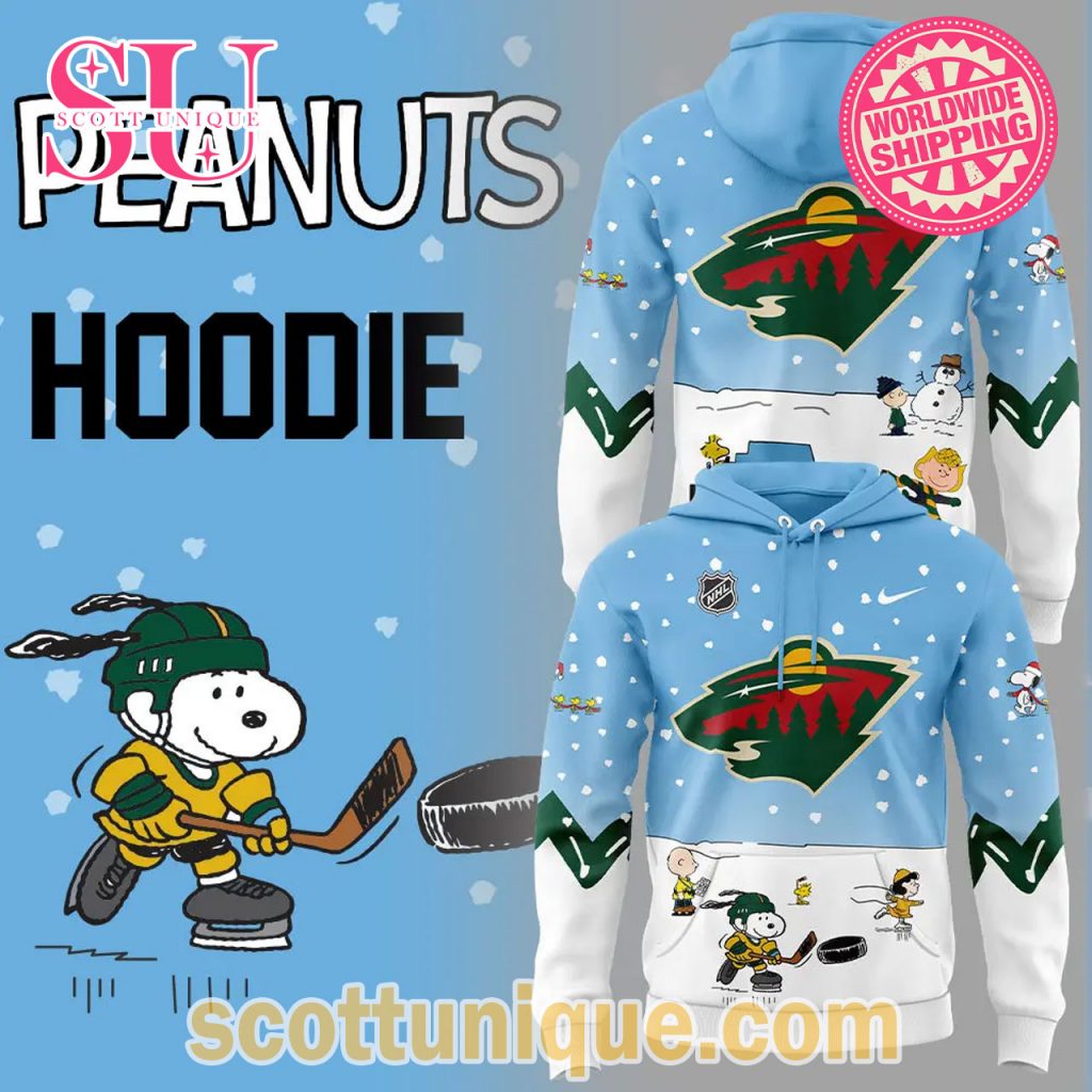 Minnesota Wild Peanuts & Snoopy Night Christmas Hoodie