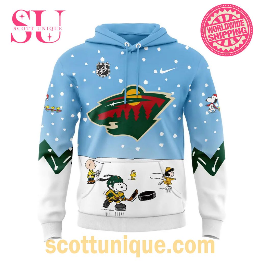Minnesota Wild Peanuts & Snoopy Night Christmas Hoodie2