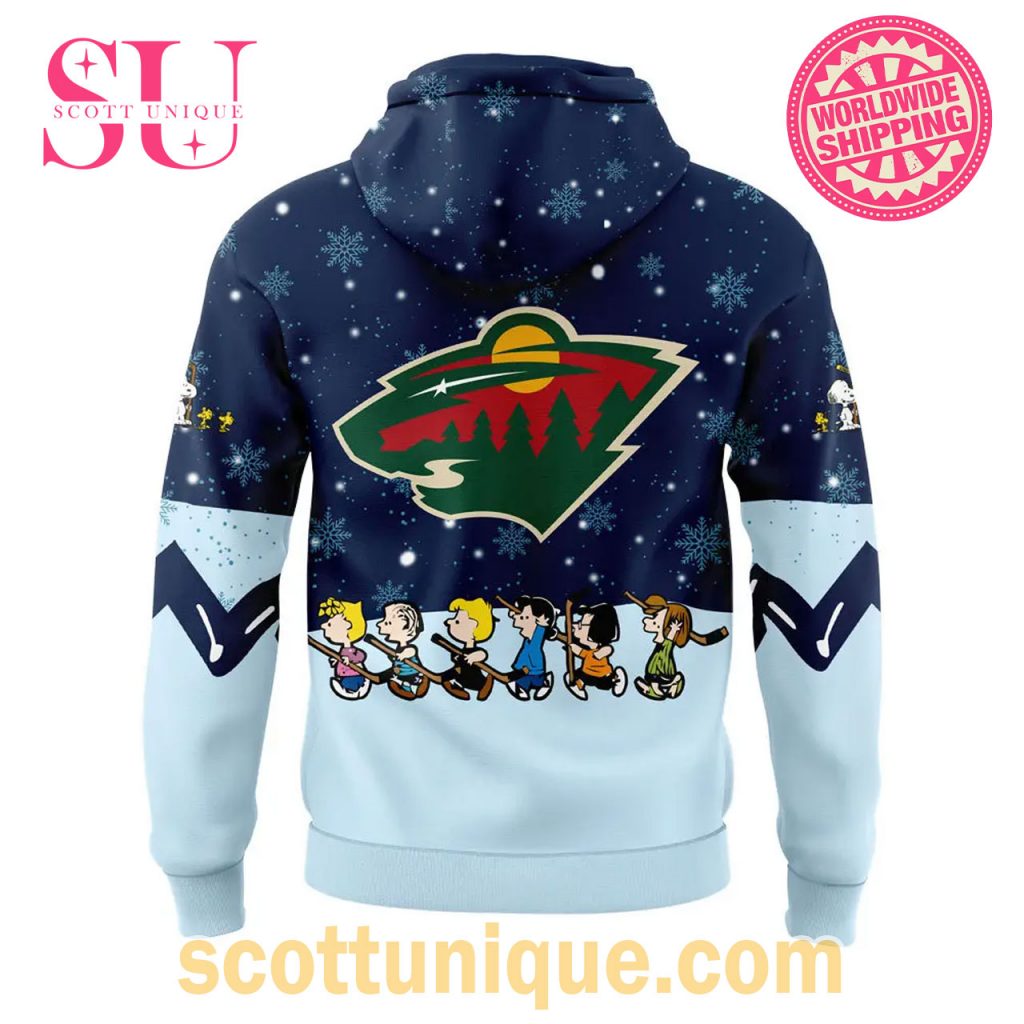 Minnesota Wild x Peanuts Holiday Speciality Navy Hoodie1 Minnesota Wild x Peanuts Holiday Speciality Navy Hoodie1
