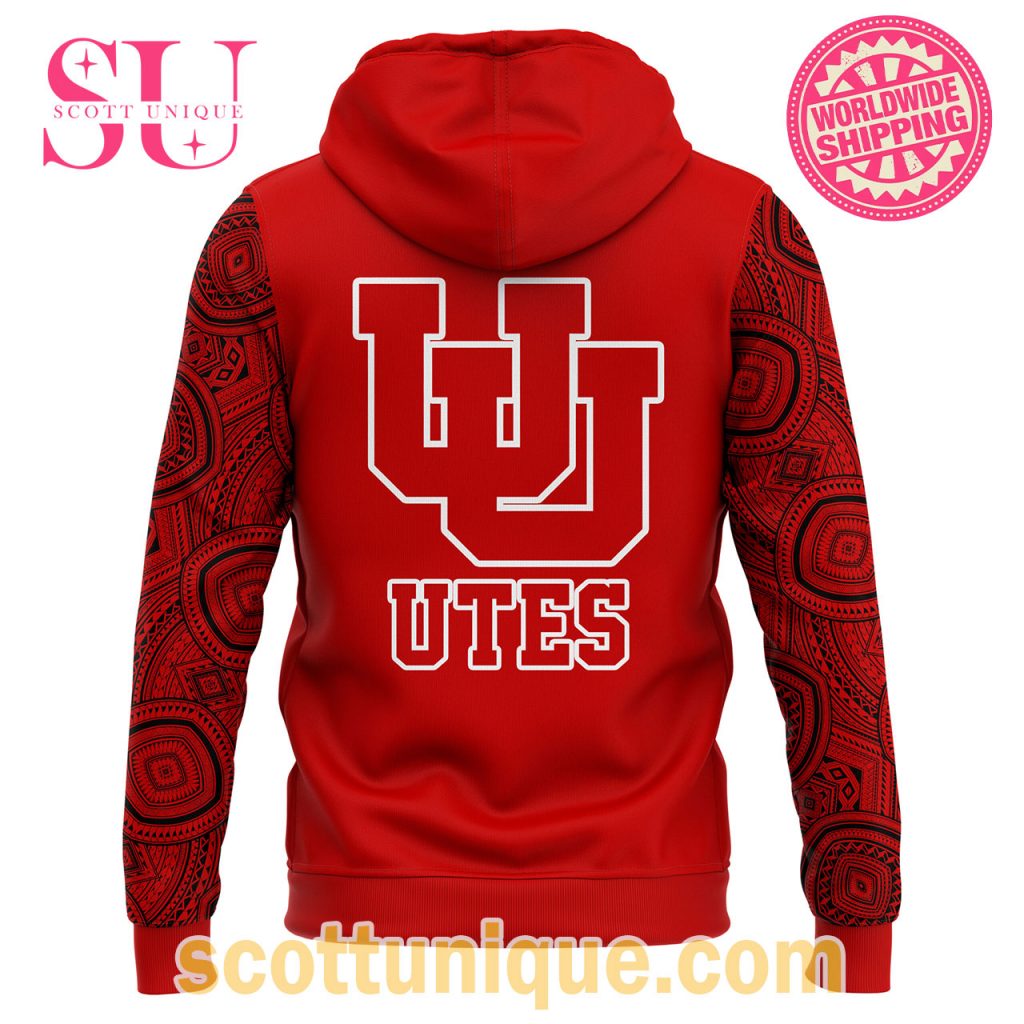 New Malama Lahaina Utah Utes Football Red Hoodie2