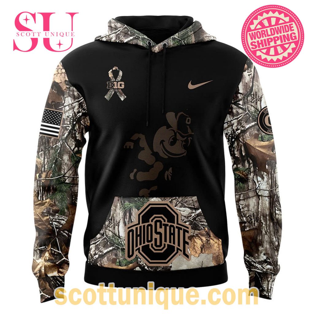 Ohio State Buckeyes Camo Hunting 2024 Hoodie2