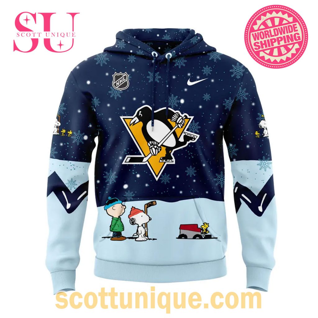 Pittsburgh Penguins x Peanuts Holiday Speciality Navy Hoodie2 Pittsburgh Penguins x Peanuts Holiday Speciality Navy Hoodie2