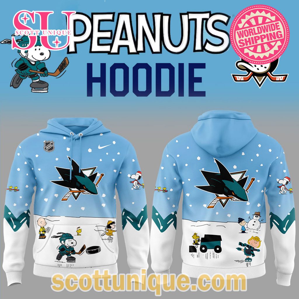 San Jose Sharks Peanuts & Snoopy Night Christmas Hoodie