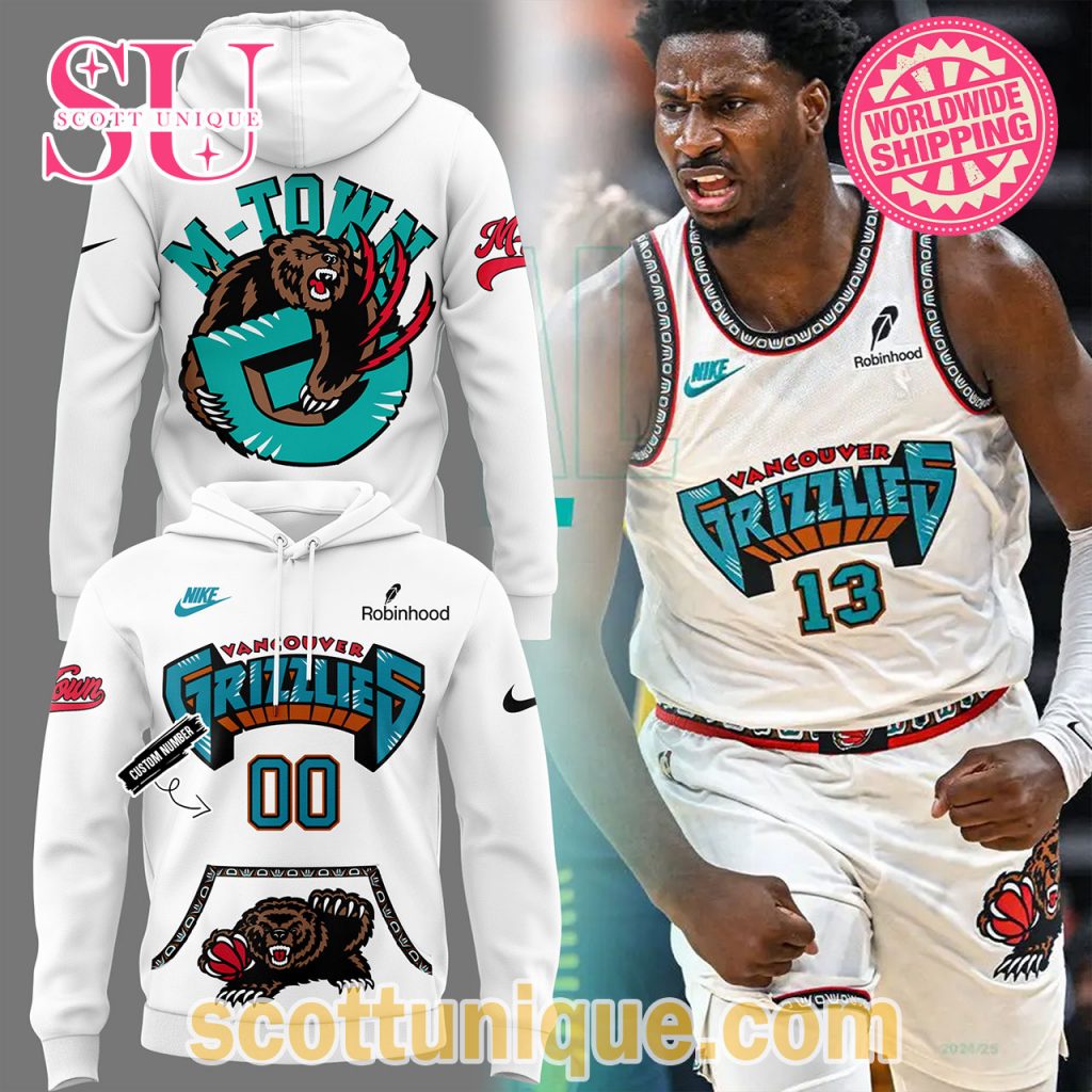 Vancouver Grizzlies M Town 2024 White Hoodie Vancouver Grizzlies M Town 2024 White Hoodie
