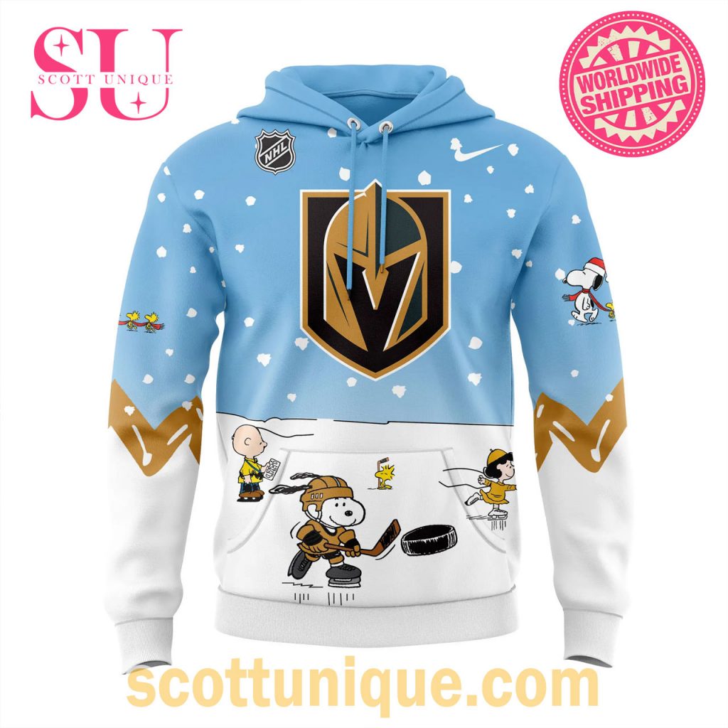 Vegas Golden Knights Peanuts & Snoopy Night Christmas Hoodie2