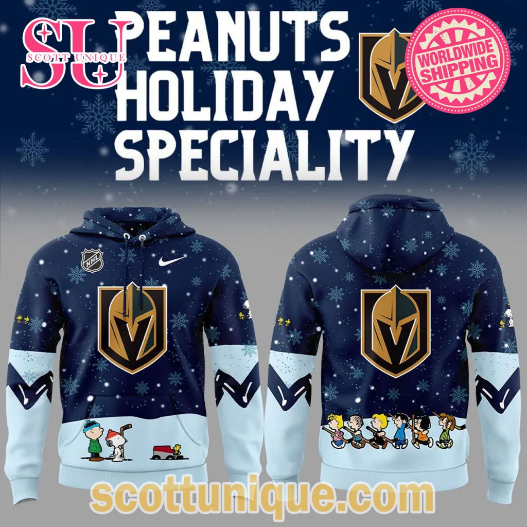 Vegas Golden Knights x Peanuts Holiday Speciality Navy Hoodie