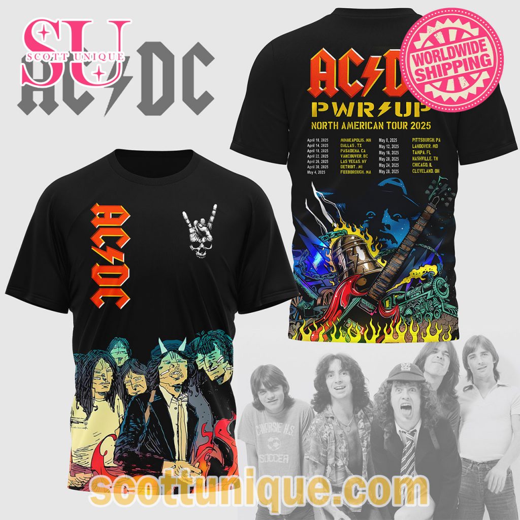ACDC PWR UP North American Tour 2025 T Shirt ACDC PWR UP North American Tour 2025 T Shirt