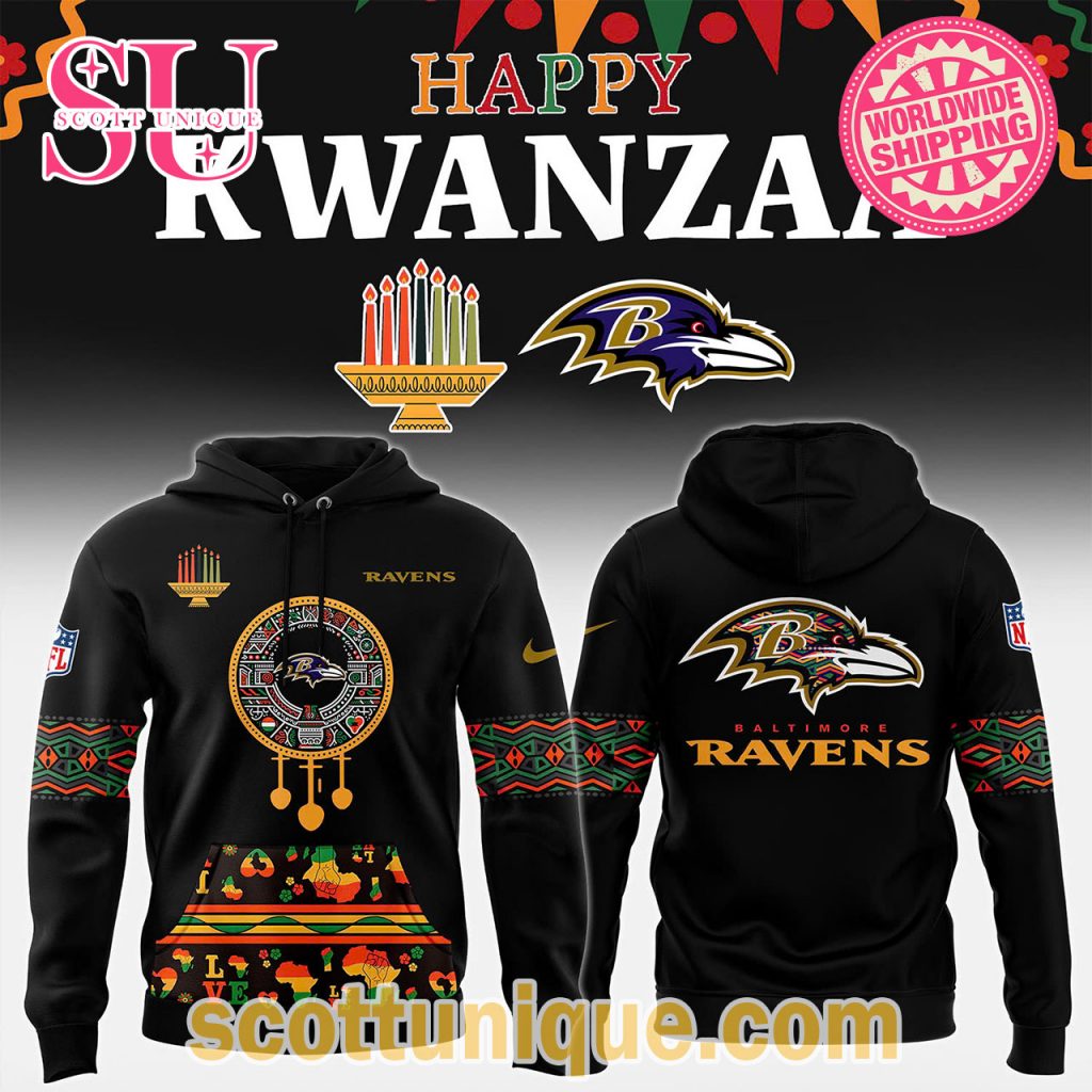 Baltimore Ravens x Happy Kwanzaa Collab Premium Hoodie Baltimore Ravens x Happy Kwanzaa Collab Premium Hoodie