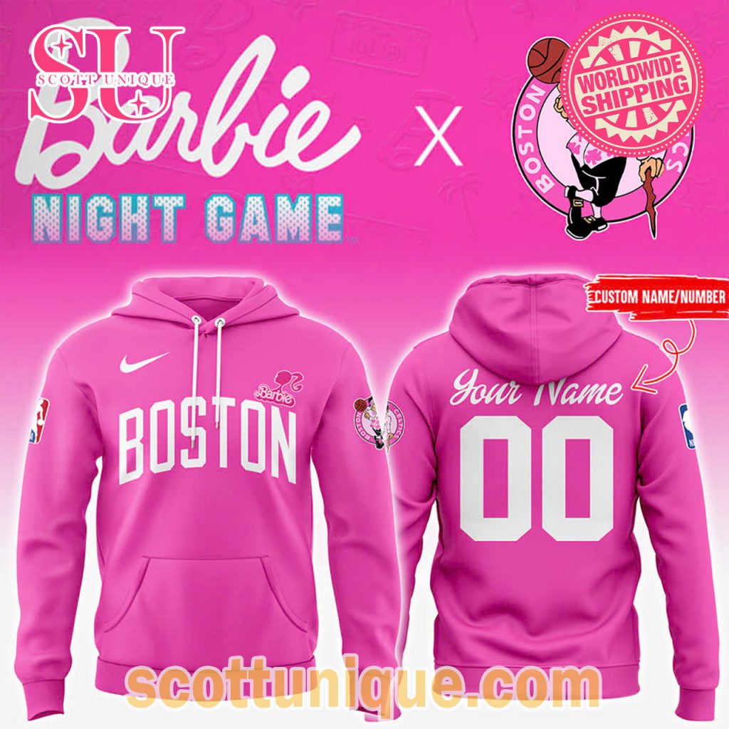 Boston Celtics x Barbie Night Game 2025 Pink Hoodie Boston Celtics x Barbie Night Game 2025 Pink Hoodie