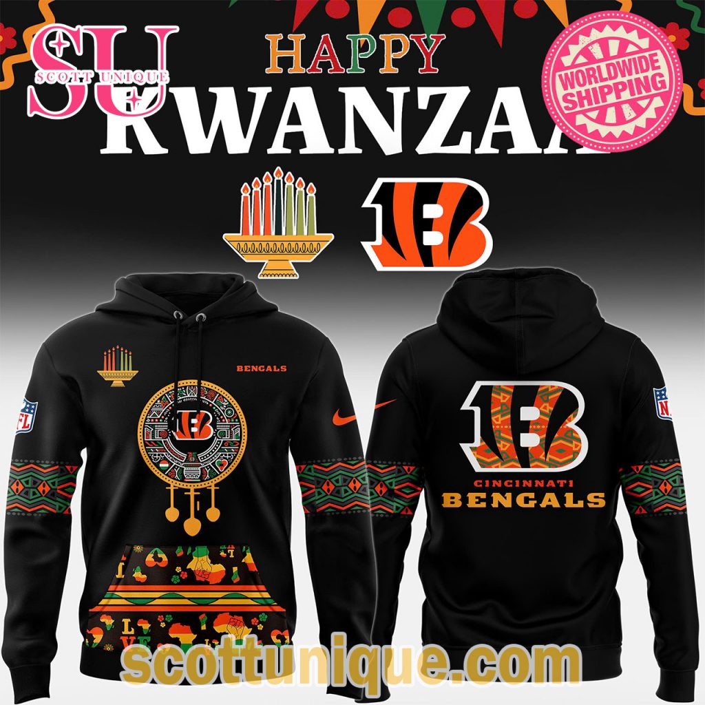 Cincinnati Bengals x Happy Kwanzaa Collab Premium Hoodie Cincinnati Bengals x Happy Kwanzaa Collab Premium Hoodie