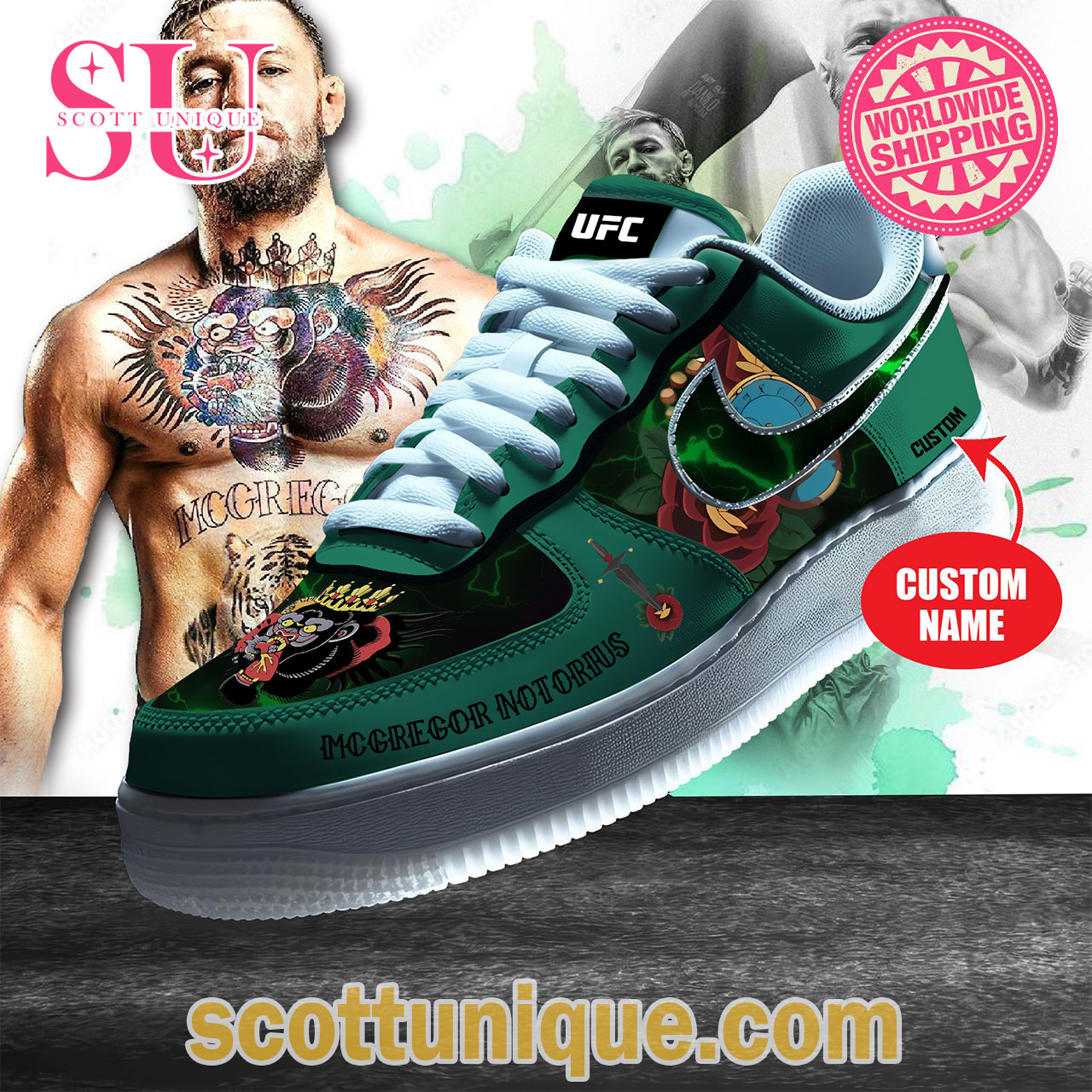 Conor McGregor UFC Nike Air Force 1 Shoes
