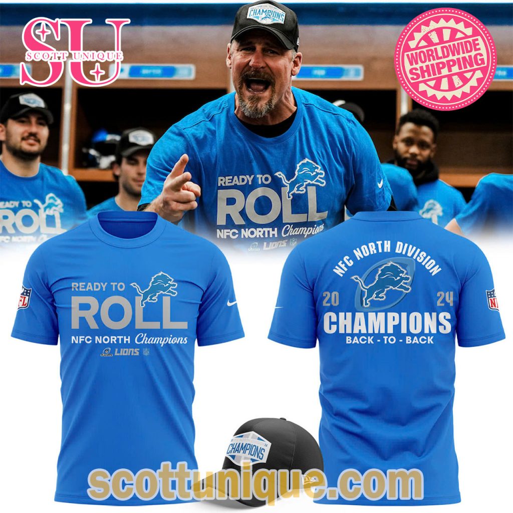 Detroit Lions Ready To Roll NFC North Champions 2024 T Shirt Detroit Lions Ready To Roll NFC North Champions 2024 T Shirt