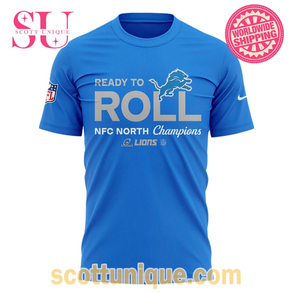 Detroit Lions Ready To Roll NFC North Champions 2024 T Shirt2 Detroit Lions Ready To Roll NFC North Champions 2024 T Shirt2