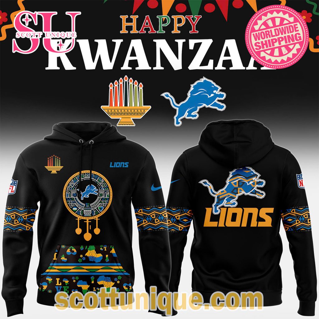 Detroit Lions x Happy Kwanzaa Collab Premium Hoodie Detroit Lions x Happy Kwanzaa Collab Premium Hoodie