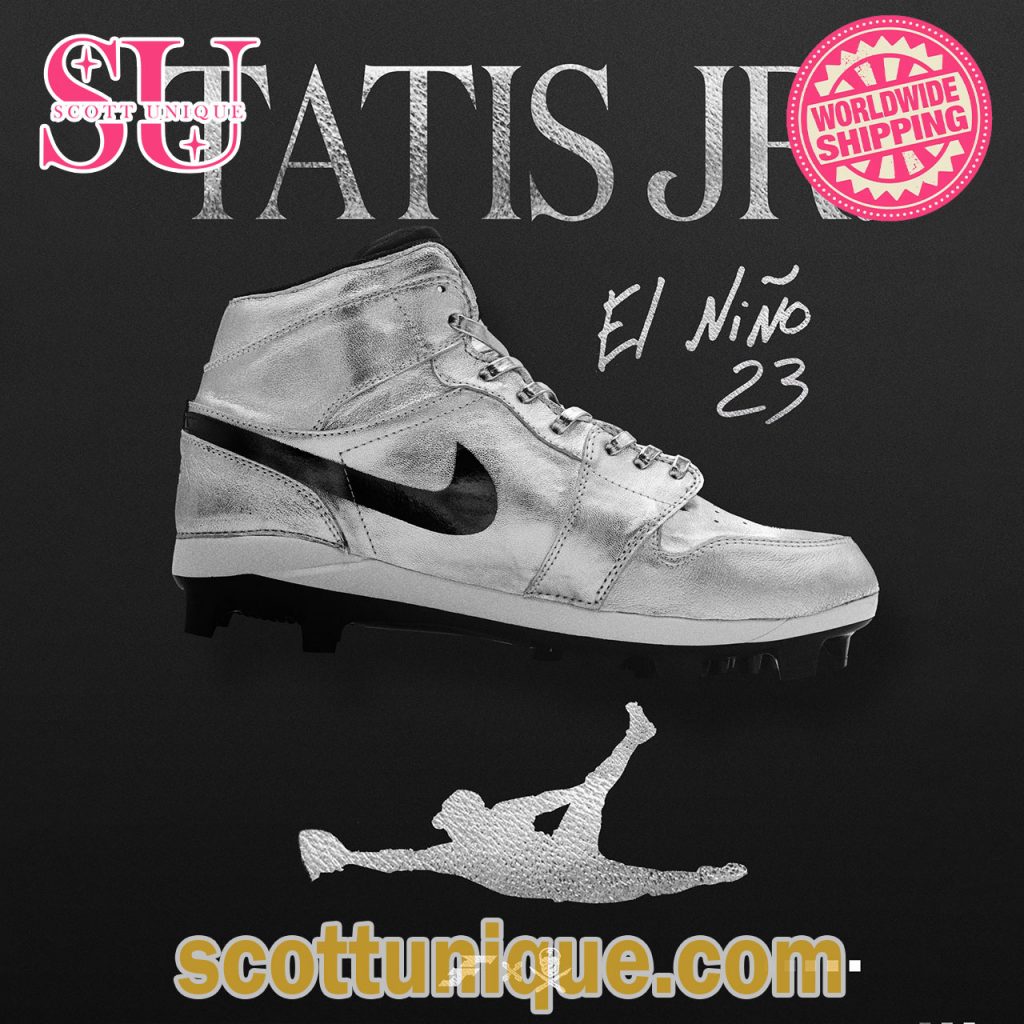 Fernando Tatís Jr. Silver Platinum Premium Air Jordan 1 High Top1 Fernando Tatís Jr. Silver Platinum Premium Air Jordan 1 High Top1