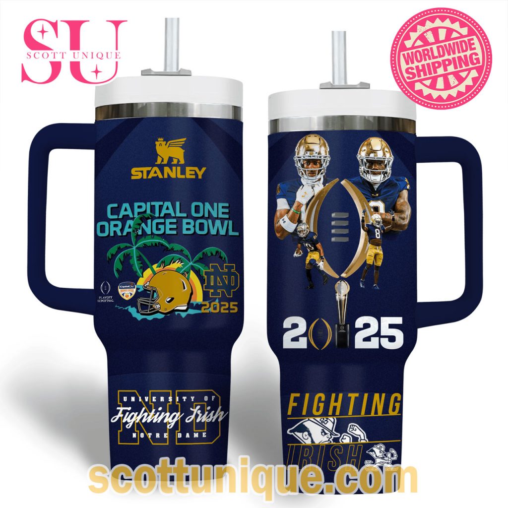 Notre Dame Fighting Irish Capital One Orange Bowl 2025 Stanley Tumbler3 Notre Dame Fighting Irish Capital One Orange Bowl 2025 Stanley Tumbler3