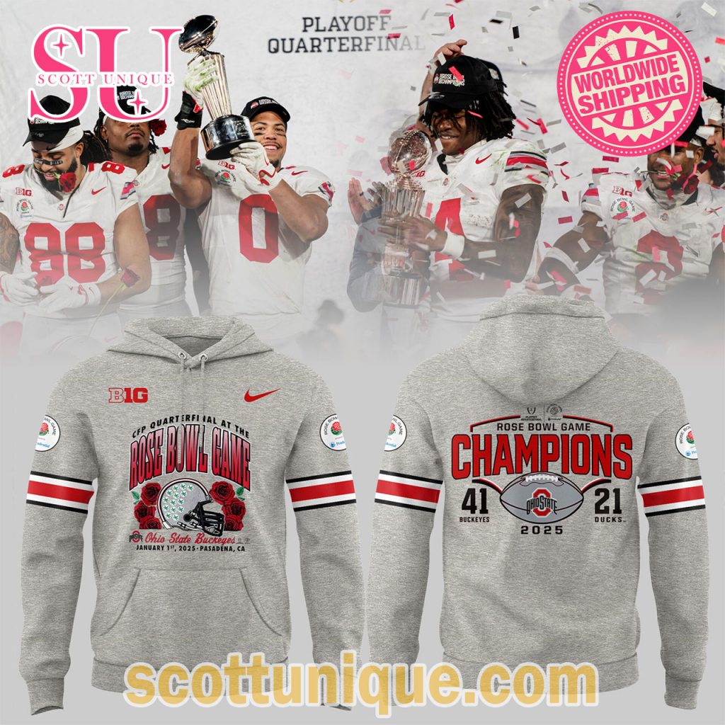 Ohio State Football Rose Bowl Champions 2025 Hoodie Ohio State Football Rose Bowl Champions 2025 Hoodie