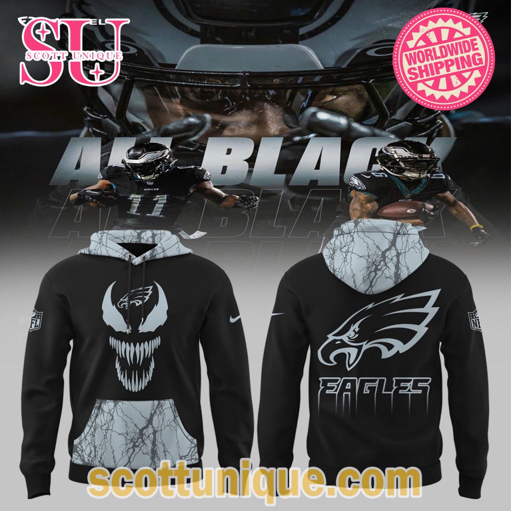 Philadelphia Eagles x Dark Mode Black 2025 Hoodie