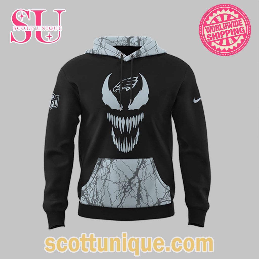 Philadelphia Eagles x Dark Mode Black 2025 Hoodie1