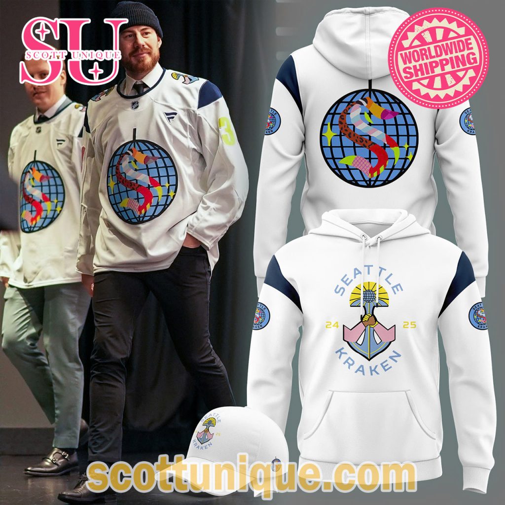 Seattle Kraken x Pride Night 2025 White Hoodie