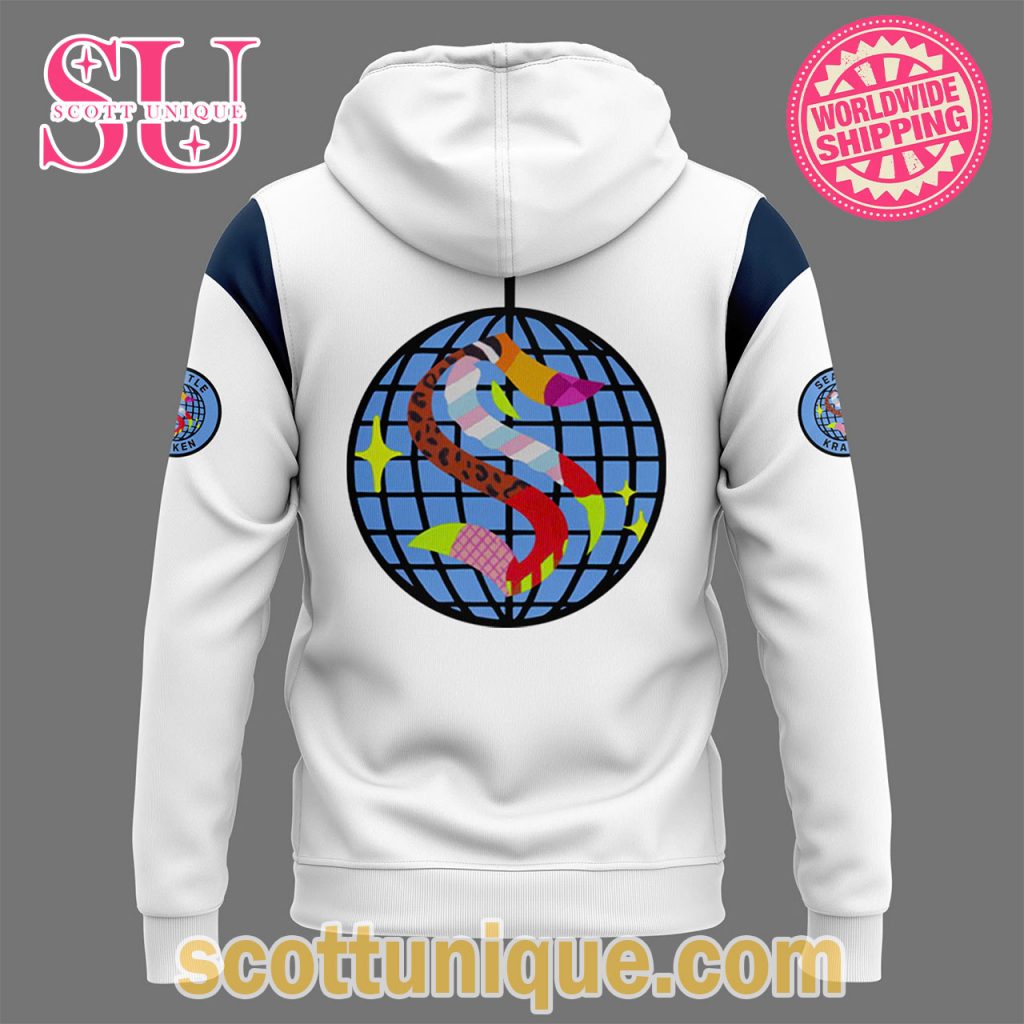 Seattle Kraken x Pride Night 2025 White Hoodie2