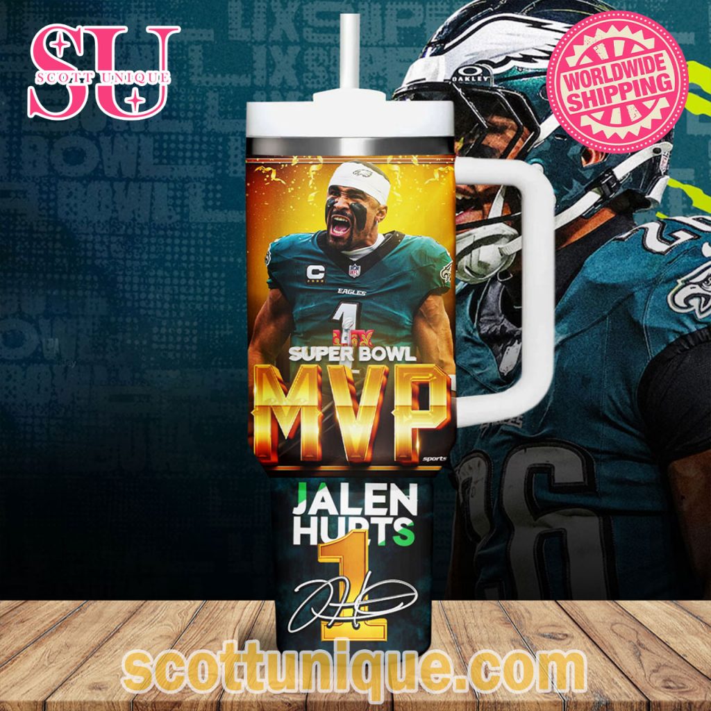 Philadelphia Eagles MVP Super Bowl LIX Jalen Hurts Stanley Tumbler2 Philadelphia Eagles MVP Super Bowl LIX Jalen Hurts Stanley Tumbler2