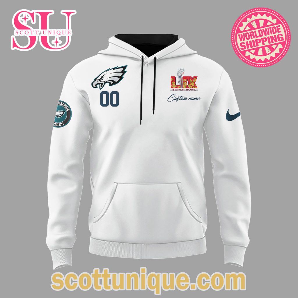 Philadelphia Eagles Super Bowl LIX Champions 2025 White Hoodie1 Philadelphia Eagles Super Bowl LIX Champions 2025 White Hoodie1