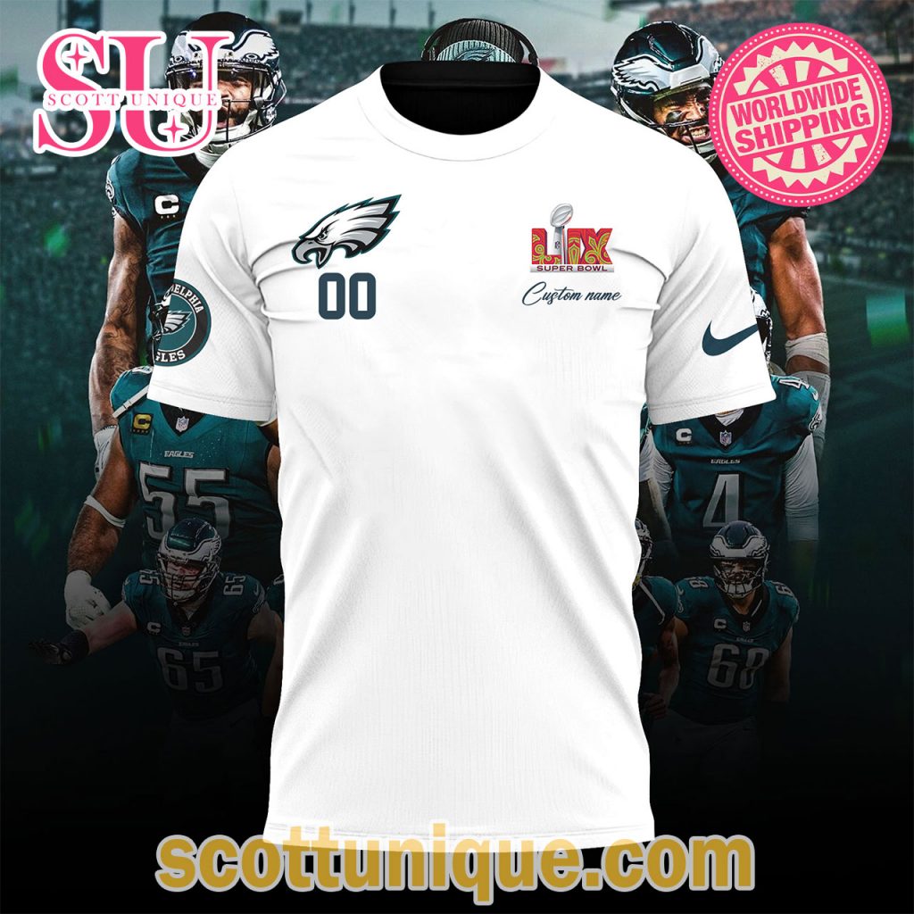 Philadelphia Eagles Super Bowl LIX Champions 2025 White T Shirt2 Philadelphia Eagles Super Bowl LIX Champions 2025 White T Shirt2