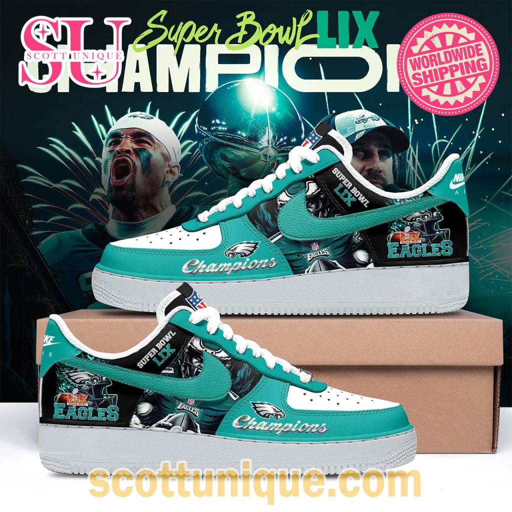 Philadelphia Eagles Super Bowl LIX Champions Nike Air Force 1 Shoes Philadelphia Eagles Super Bowl LIX Champions Nike Air Force 1 Shoes