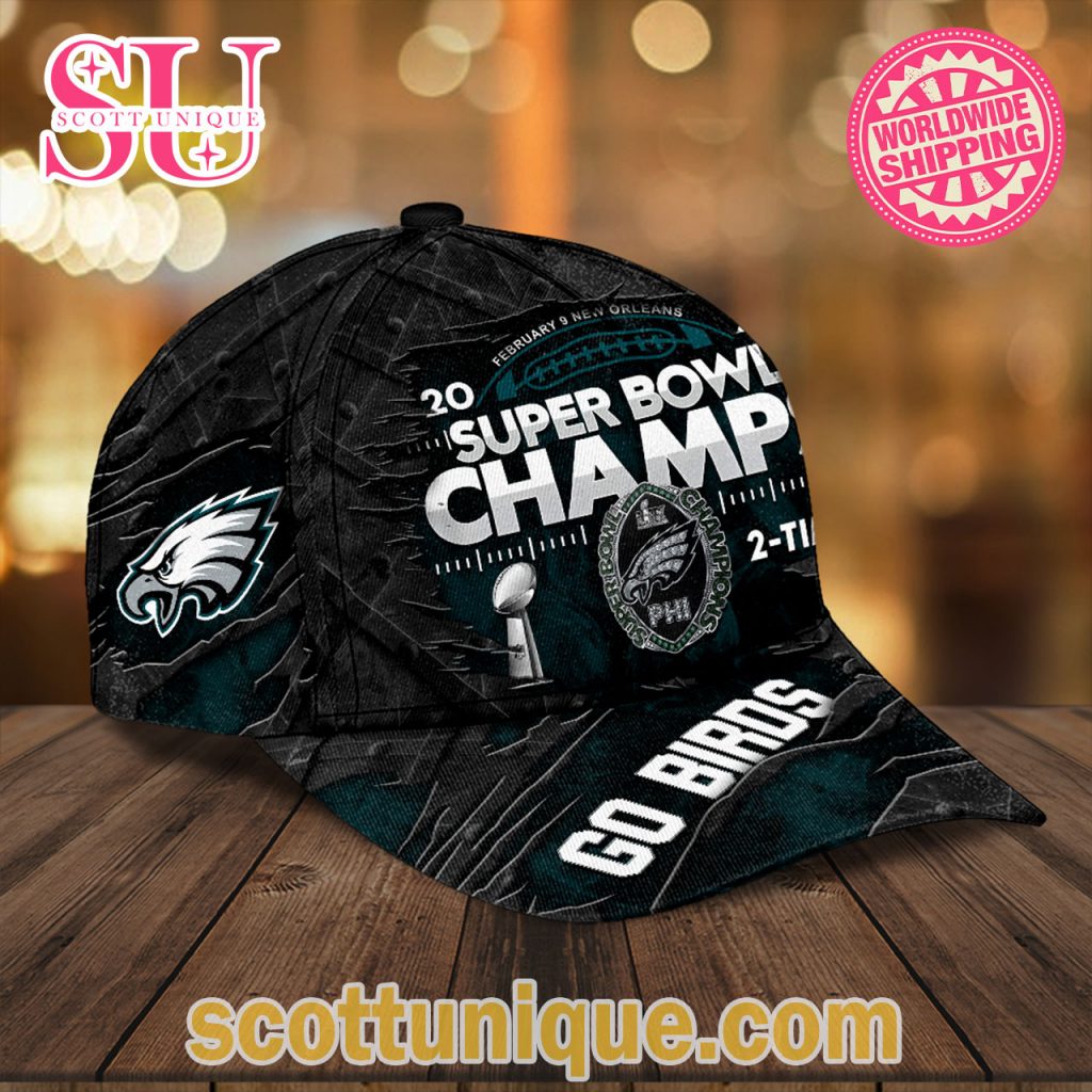 Super Bowl LIX Champs 2025 Philadelphia Eagles 2 Time Black Cap Classic Super Bowl LIX Champs 2025 Philadelphia Eagles 2 Time Black Cap Classic