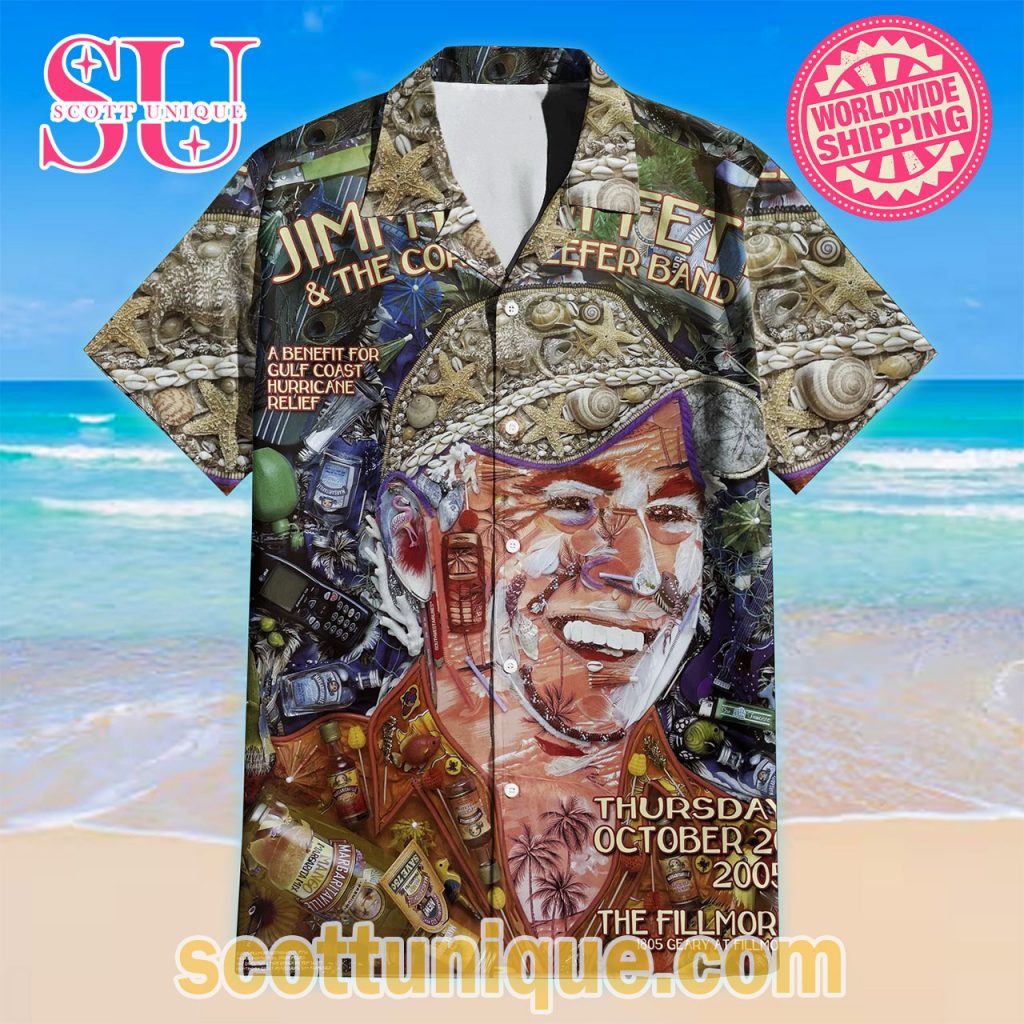 Jimmy Buffett & The Coral Reefer Band 2005 Hawaiian Shirt Jimmy Buffett & The Coral Reefer Band 2005 Hawaiian Shirt