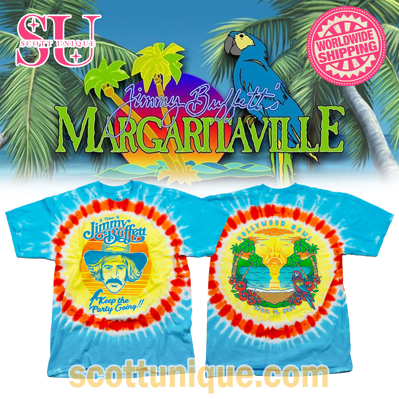 Jimmy Buffett Tribute Show Tiedye T-Shirt