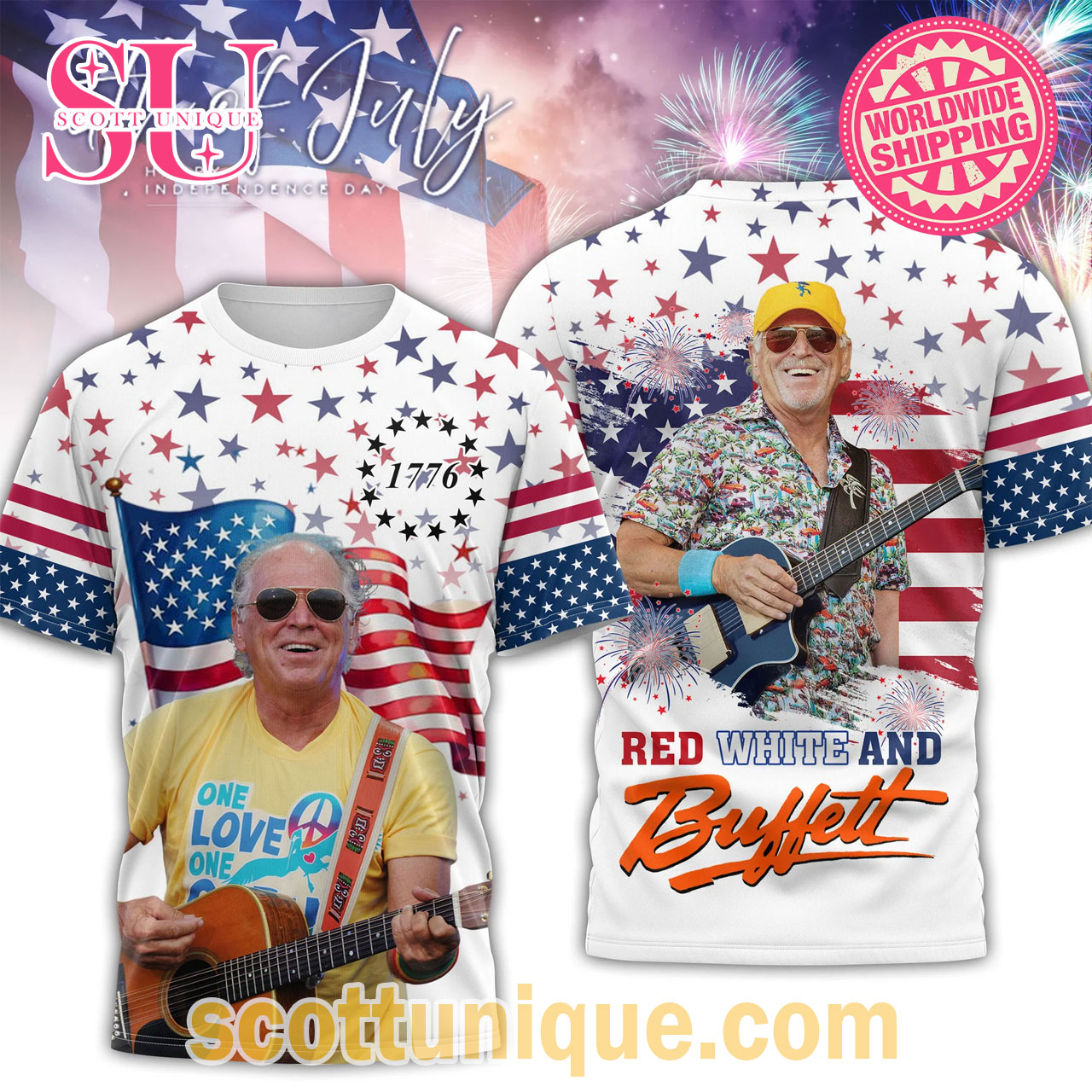 Jimmy Buffett 4th of July Happy Independence Day Shirt