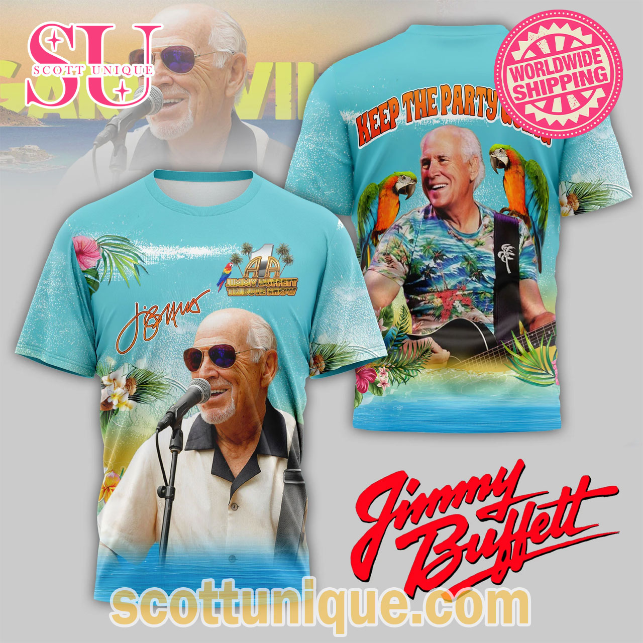 Jimmy Buffett Keep The Party Going Summer T-Shirt