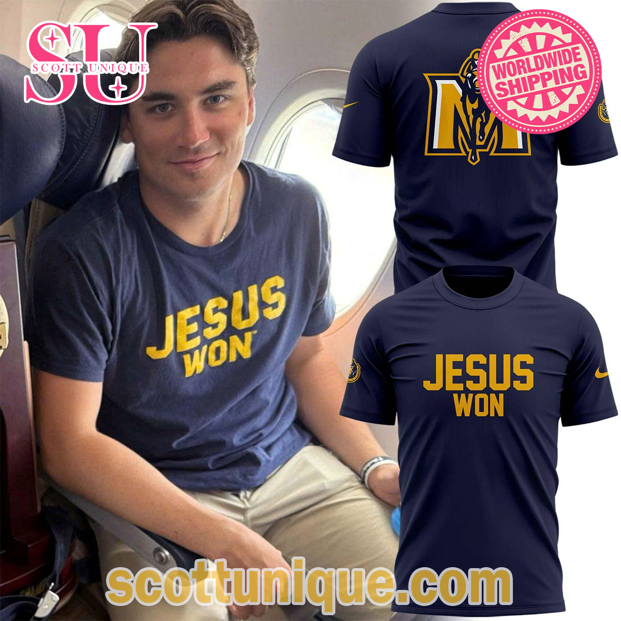 Jesus Won Murray State Baseball T-Shirt Navy