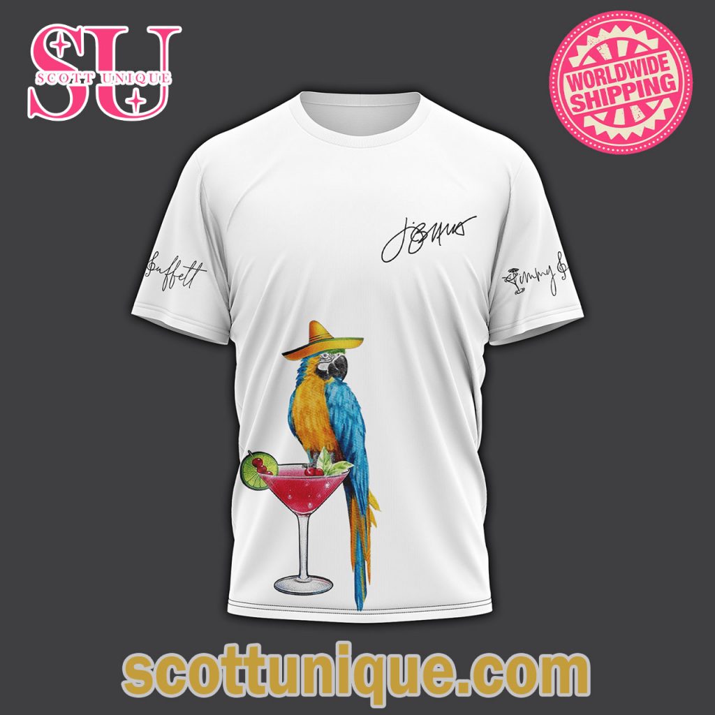 Jimmy Buffett Basic White T Shirt2