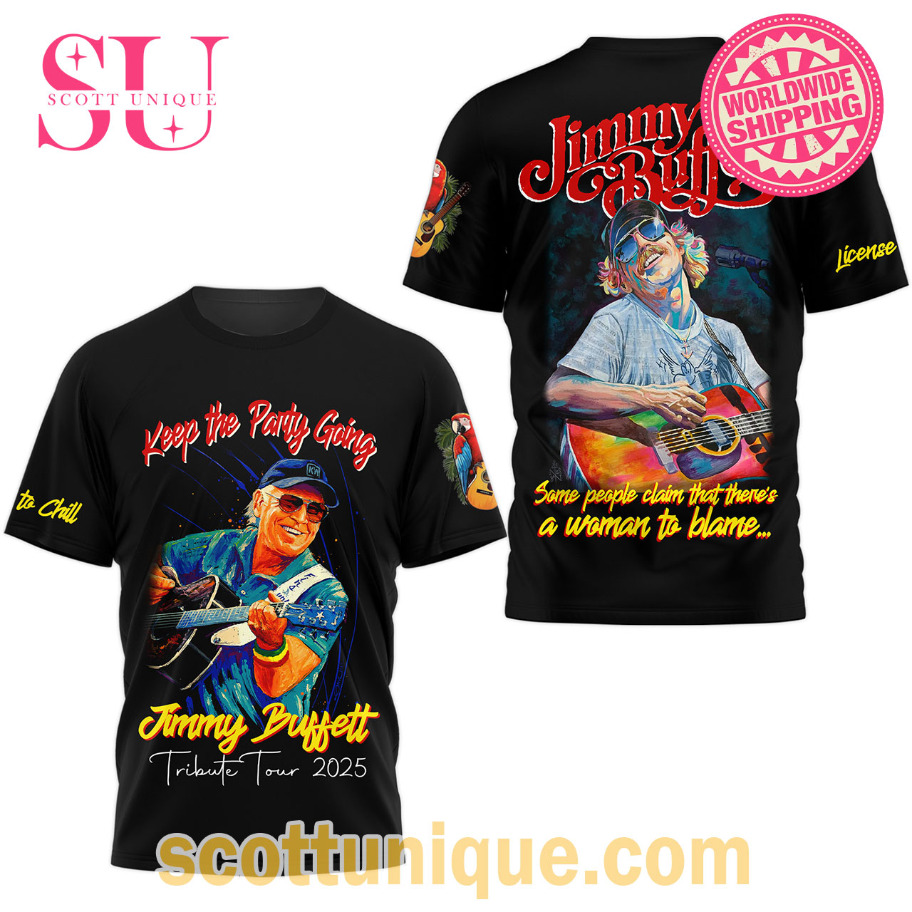 Jimmy Buffett Keep The Party Going Tribute Tour 2005 T-Shirt