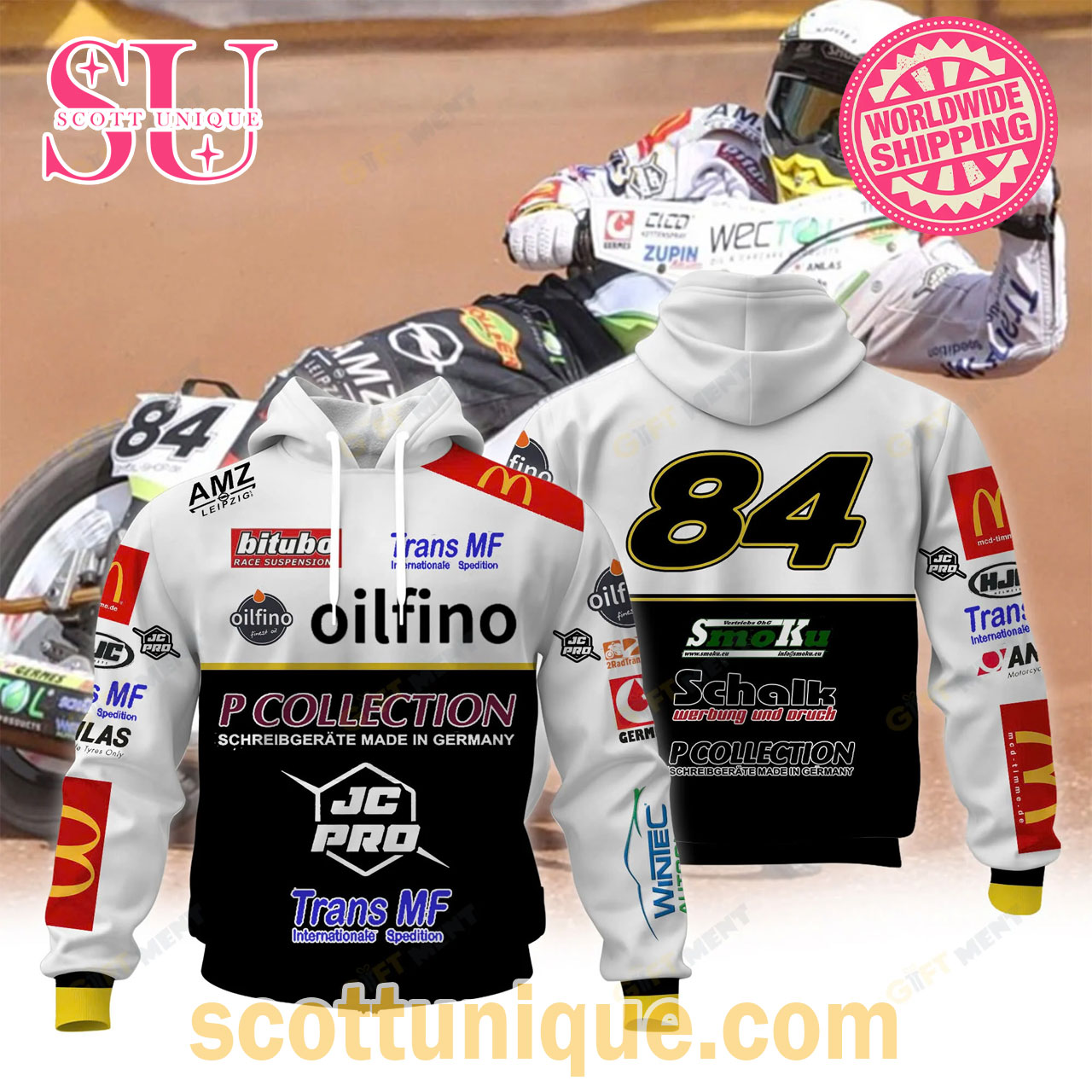 Jorge Martin 84 Racing Oilfino White Hoodie