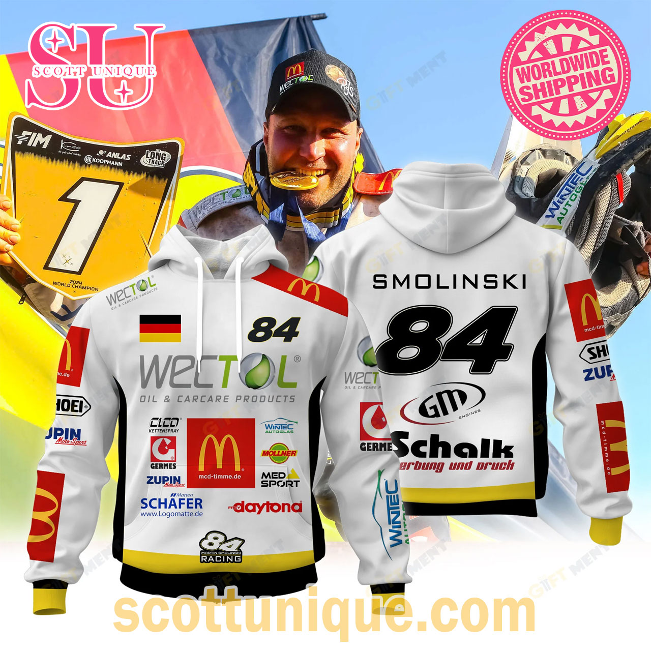 Jorge Martin Smolinski 84 Racing White Hoodie