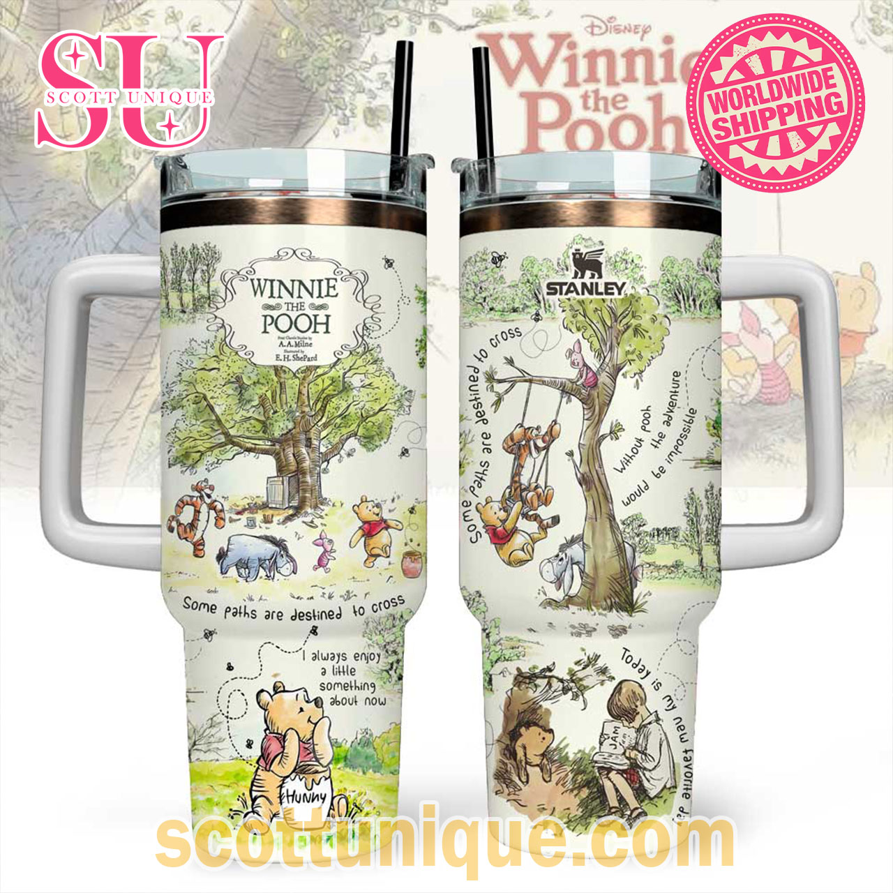 Mistmerch Winnie The Pooh Custom Stanley Tumbler