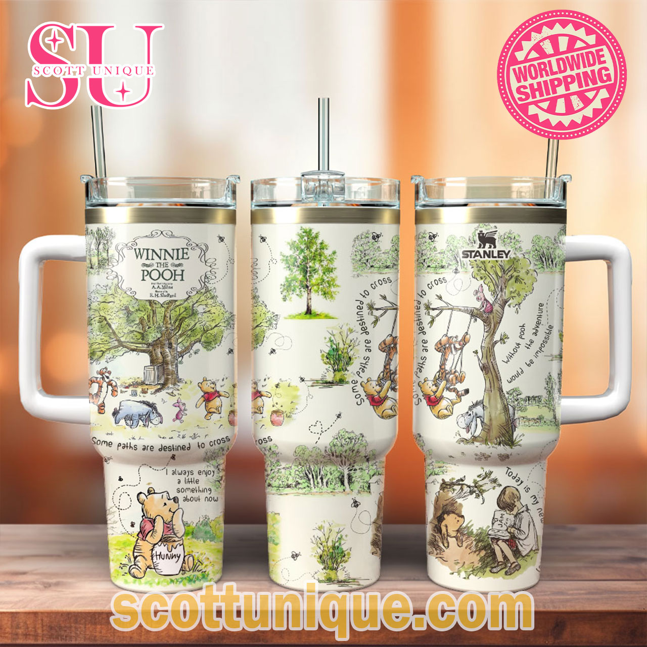 Mistmerch Winnie The Pooh Custom Stanley Tumbler