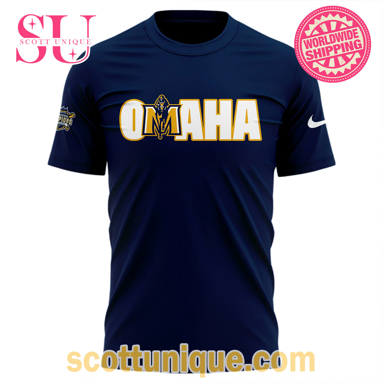 OMAHA NCAA Division Baseball Murray State Racers Champions 2025 T-Shirt Navy