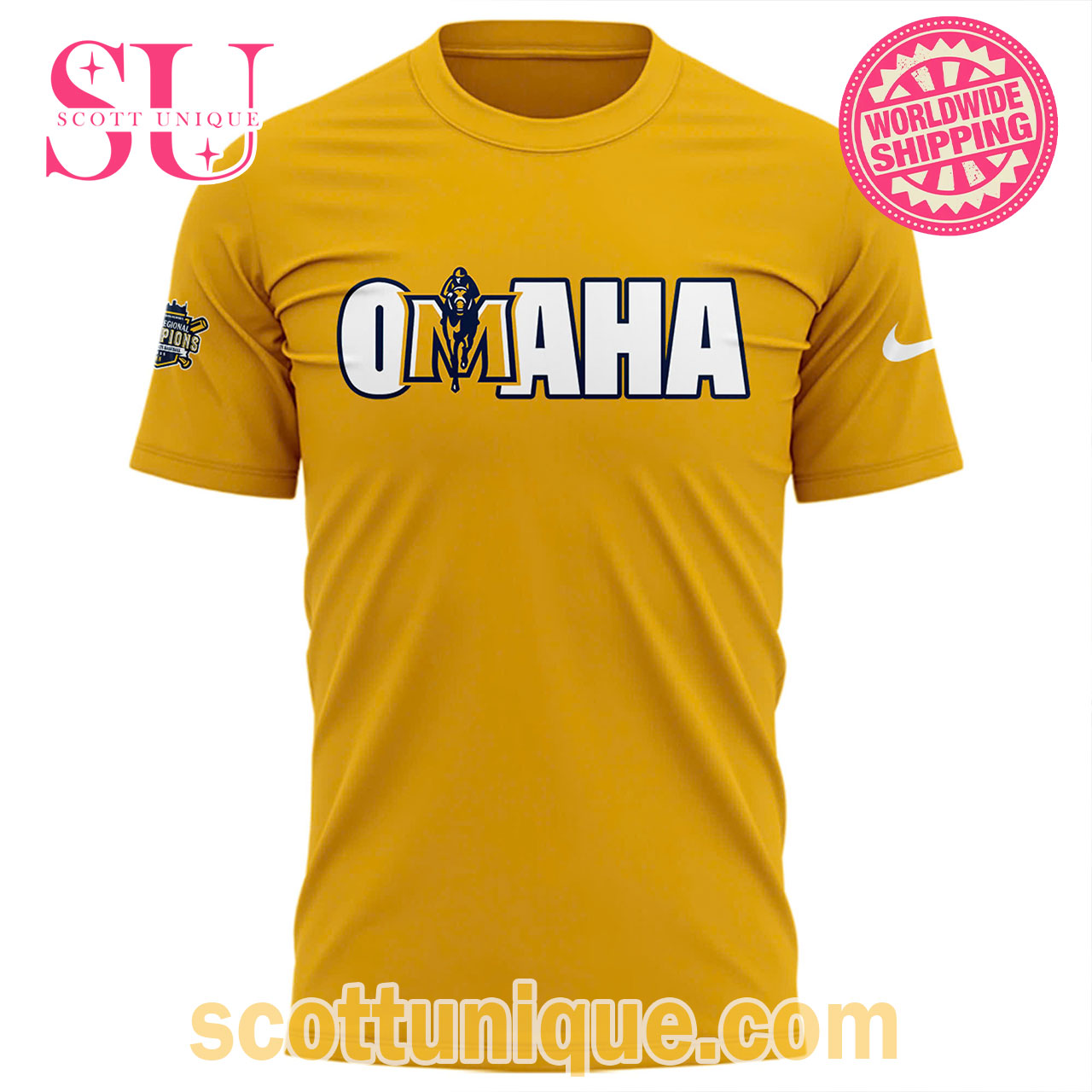 OMAHA NCAA Division Baseball Murray State Racers Champions 2025 T-Shirt Yellow