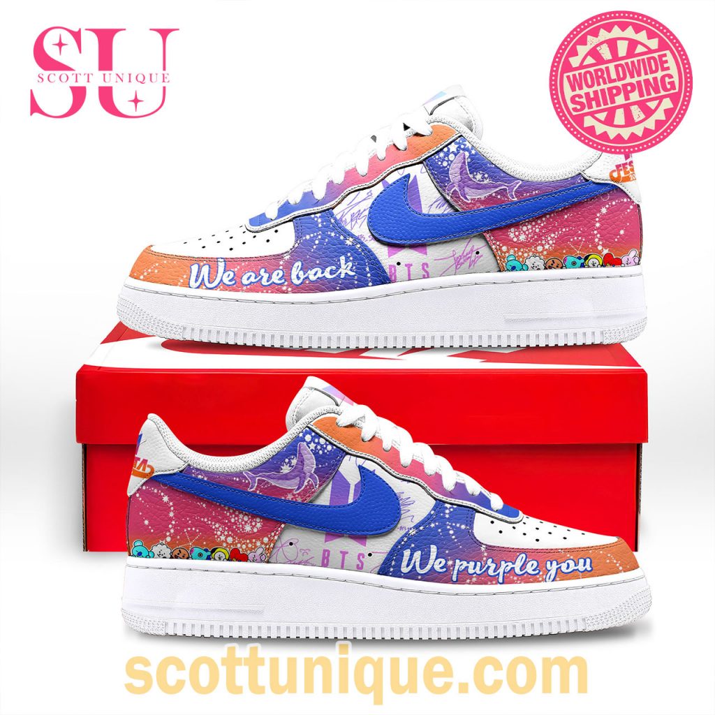 BTS We Are Back We purple You Air Force Shoes1
