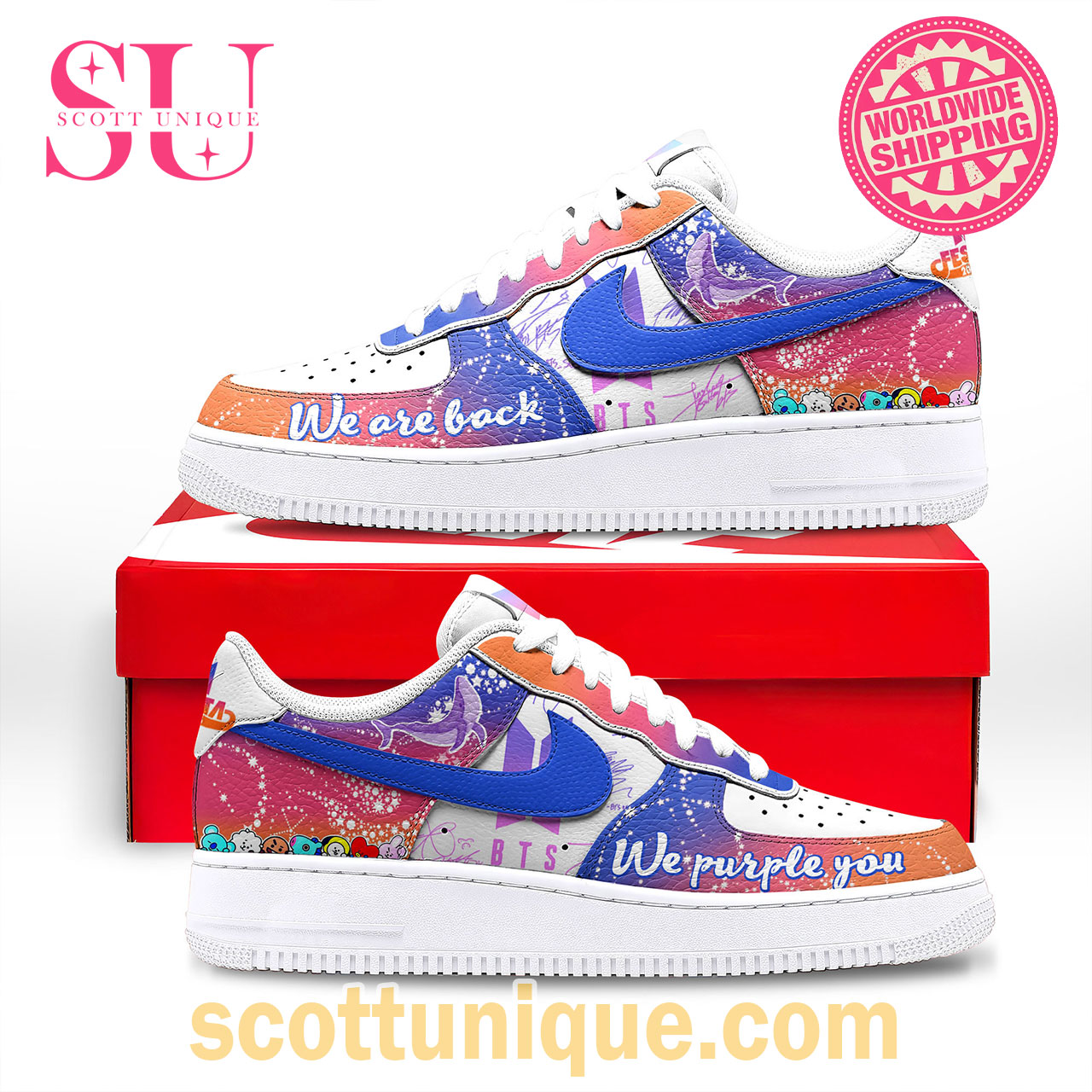 BTS We Are Back We purple You Air Force Shoes