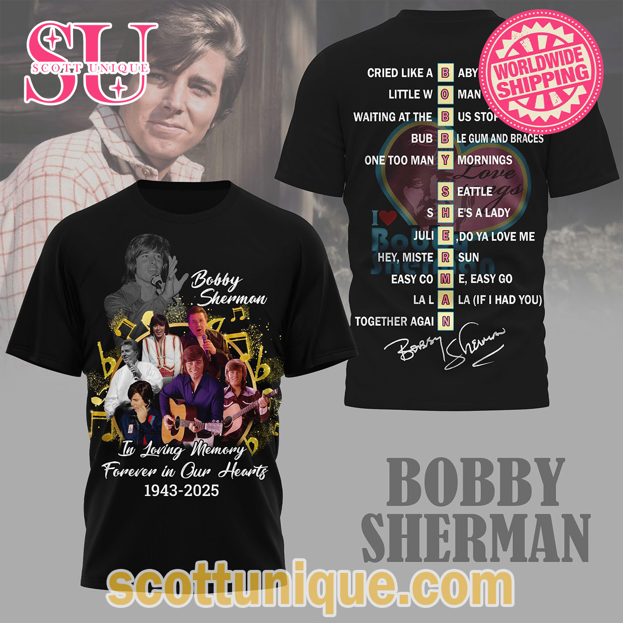 Bobby Sherman Loving Memory 1943-2025 T-Shirt