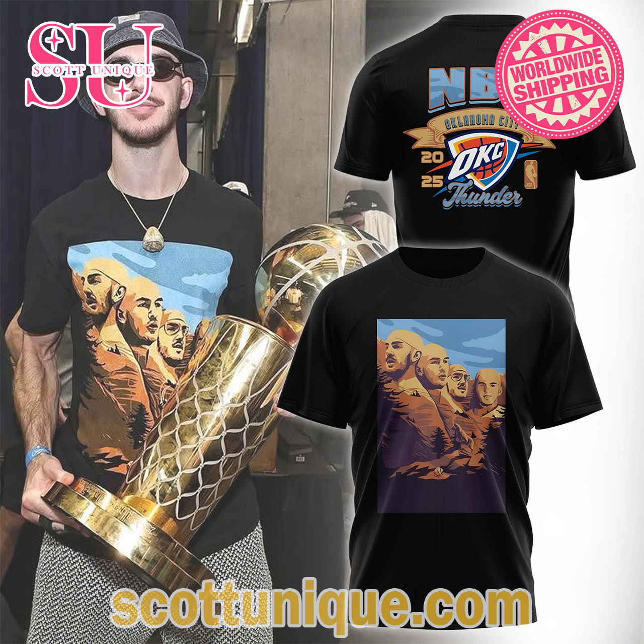 Oklahoma City Thunder NBA x Alex Caruso Mount Rushmore Shirt
